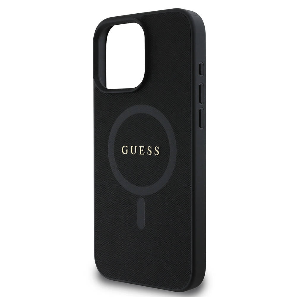 MagSafe-kotelo Apple iPhone 16 Prolle, Guess, Saffiano Classic Logo, Musta
