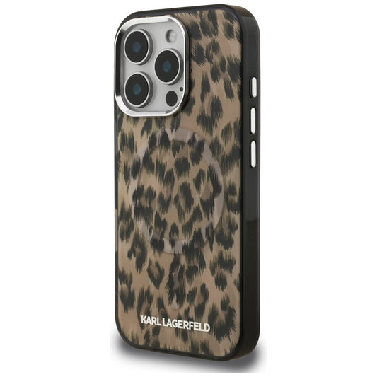 MagSafe-kotelo Apple iPhone 16 Prolle, Karl Lagerfeld, IML Leopard Pattern, Ruskea