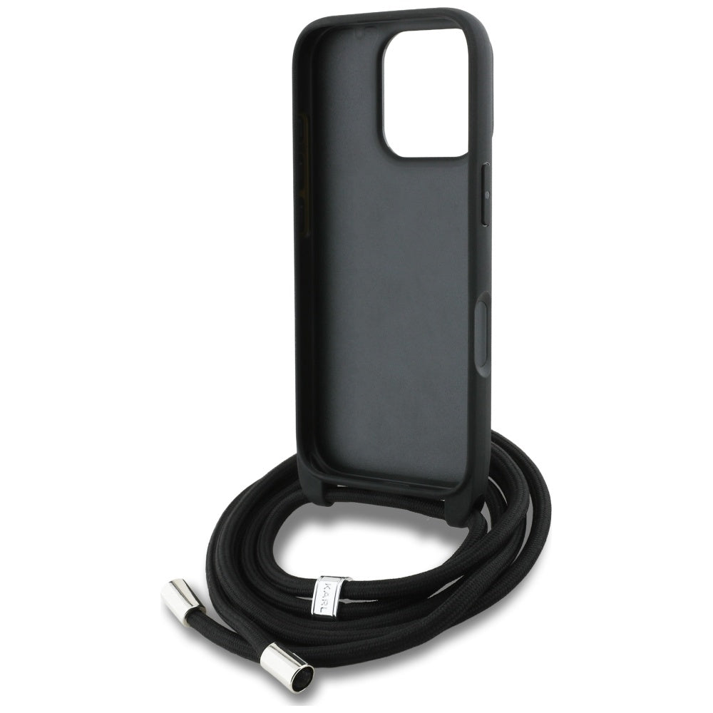 MagSafe-kotelo Apple iPhone 16 Prolle, Karl Lagerfeld, Saffiano Crossbody, Harmaa