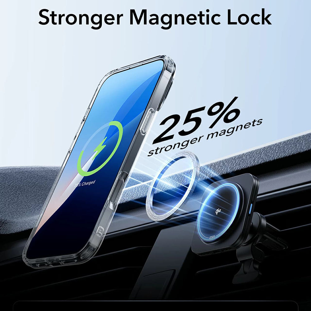 MagSafe-kotelo Apple iPhone 16 Pro Maxille, ESR, Classic Hybrid Kickstand, Läpinäkyvä