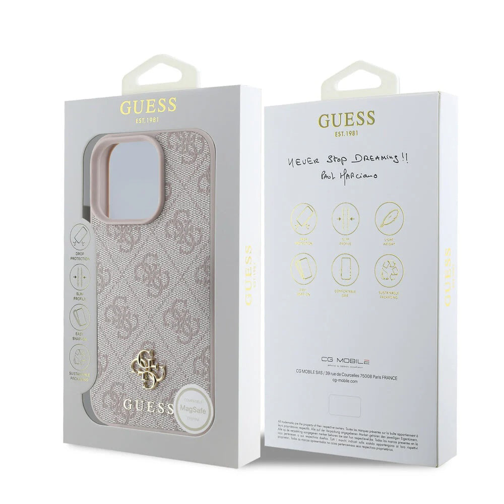 MagSafe-kotelo Apple iPhone 16 Pro Maxille, Guess, 4G Classic, Pinkki
