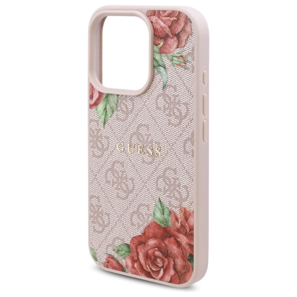 MagSafe-kotelo Apple iPhone 16 Pro Maxille, Guess, 4G Flowers Print, Pinkki