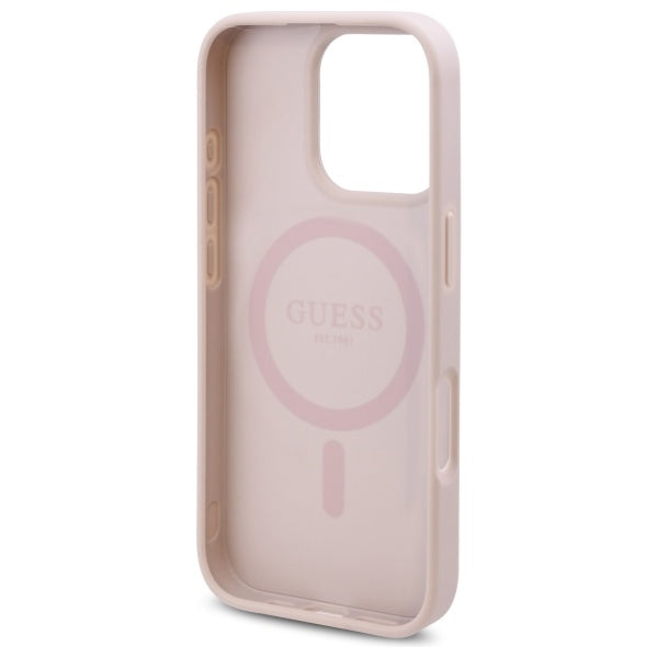 MagSafe-kotelo Apple iPhone 16 Pro Maxille, Guess, 4G Flowers Print, Pinkki