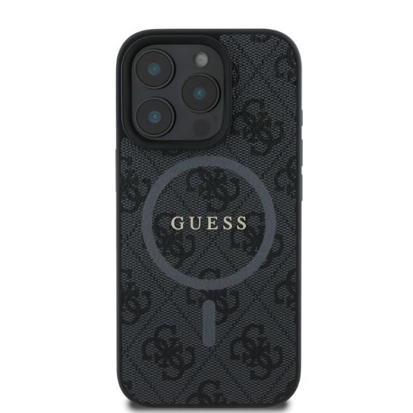 MagSafe-kotelo Apple iPhone 16 Pro Maxille, Guess, 4G Ring Classic Logo, Musta