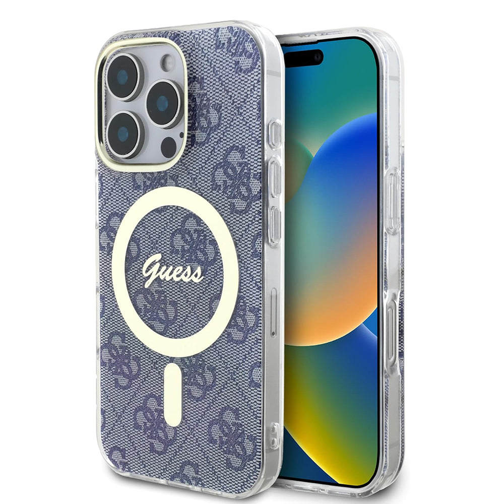MagSafe Case for Apple iPhone 16 Pro Max, Guess, IML 4G, Blue