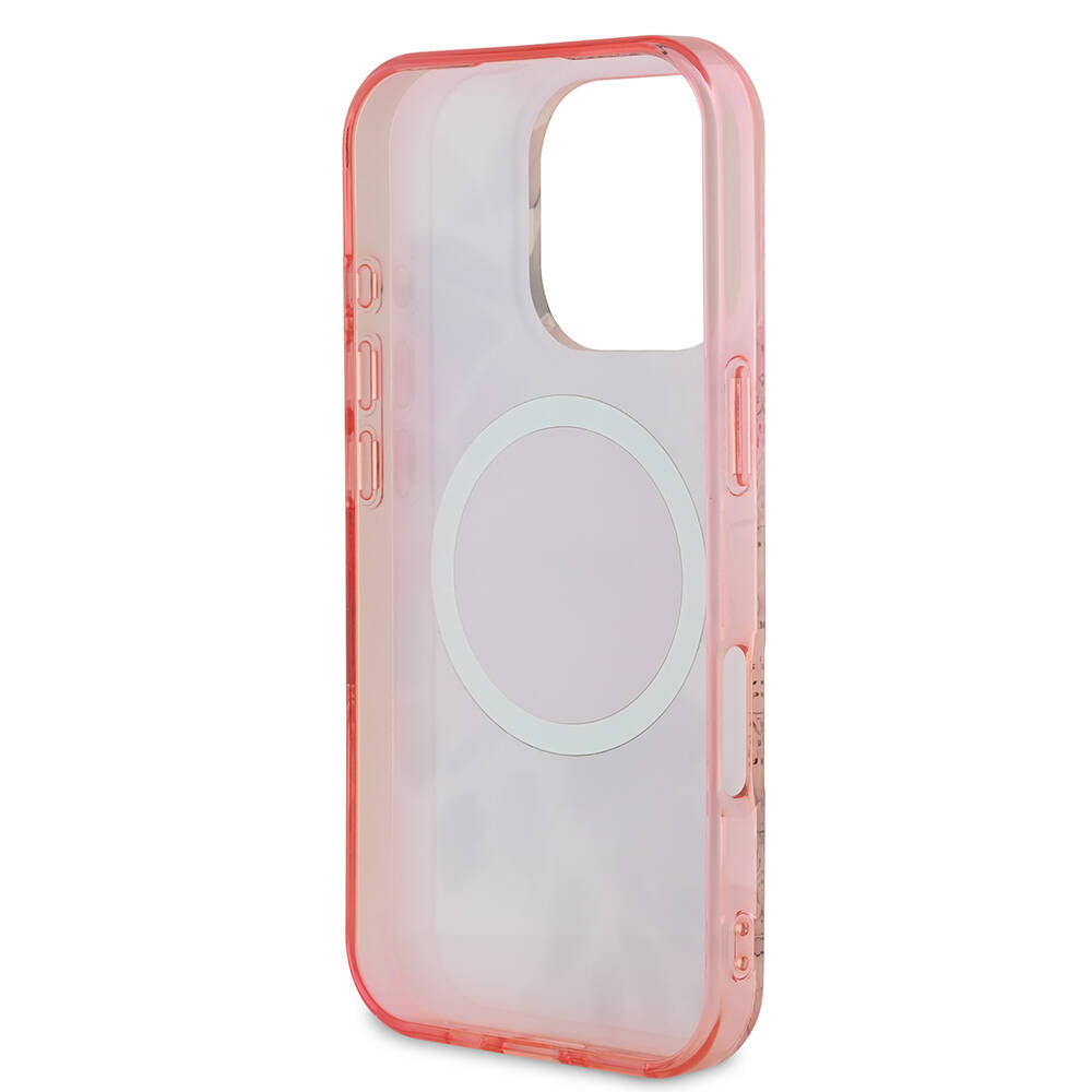 MagSafe-kotelo Apple iPhone 16 Pro Maxille, Guess, IML Flower & Tonal Circle, Pinkki
