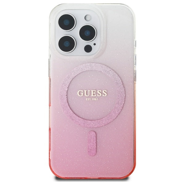 MagSafe-kotelo Apple iPhone 16 Pro Maxille, Guess, IML Glitter Gradient, Pinkki