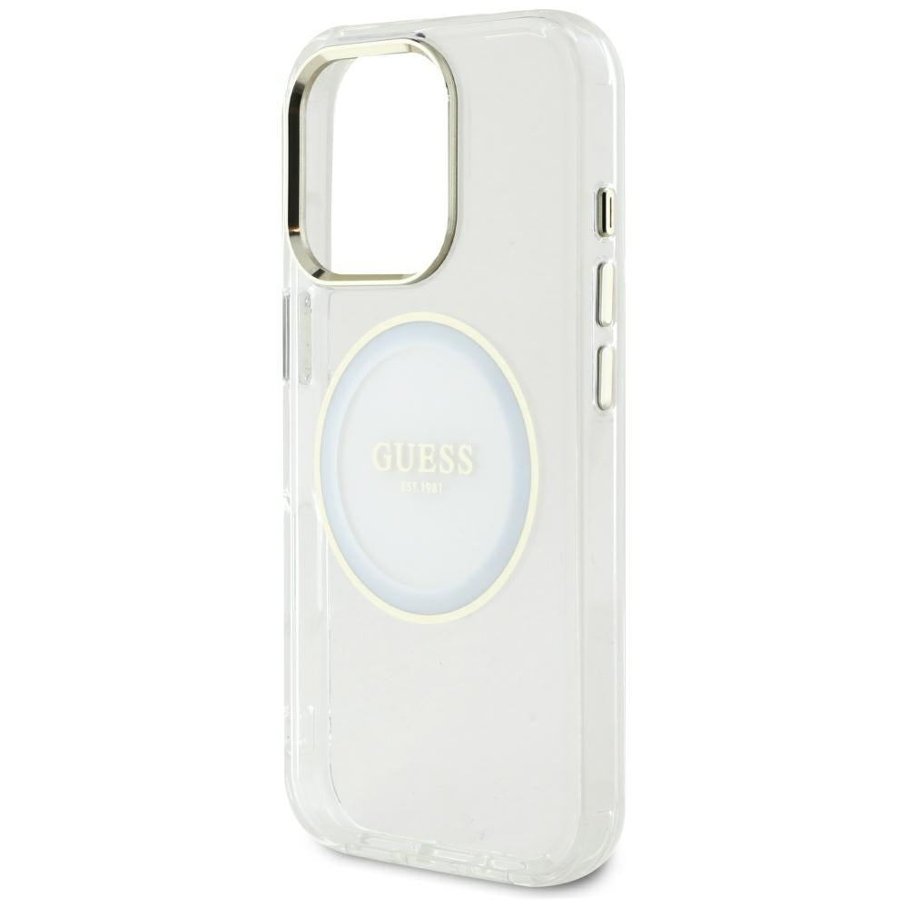 MagSafe-kotelo Apple iPhone 16 Pro Maxille, Guess, IML Metal Colored Circle, Valkoinen