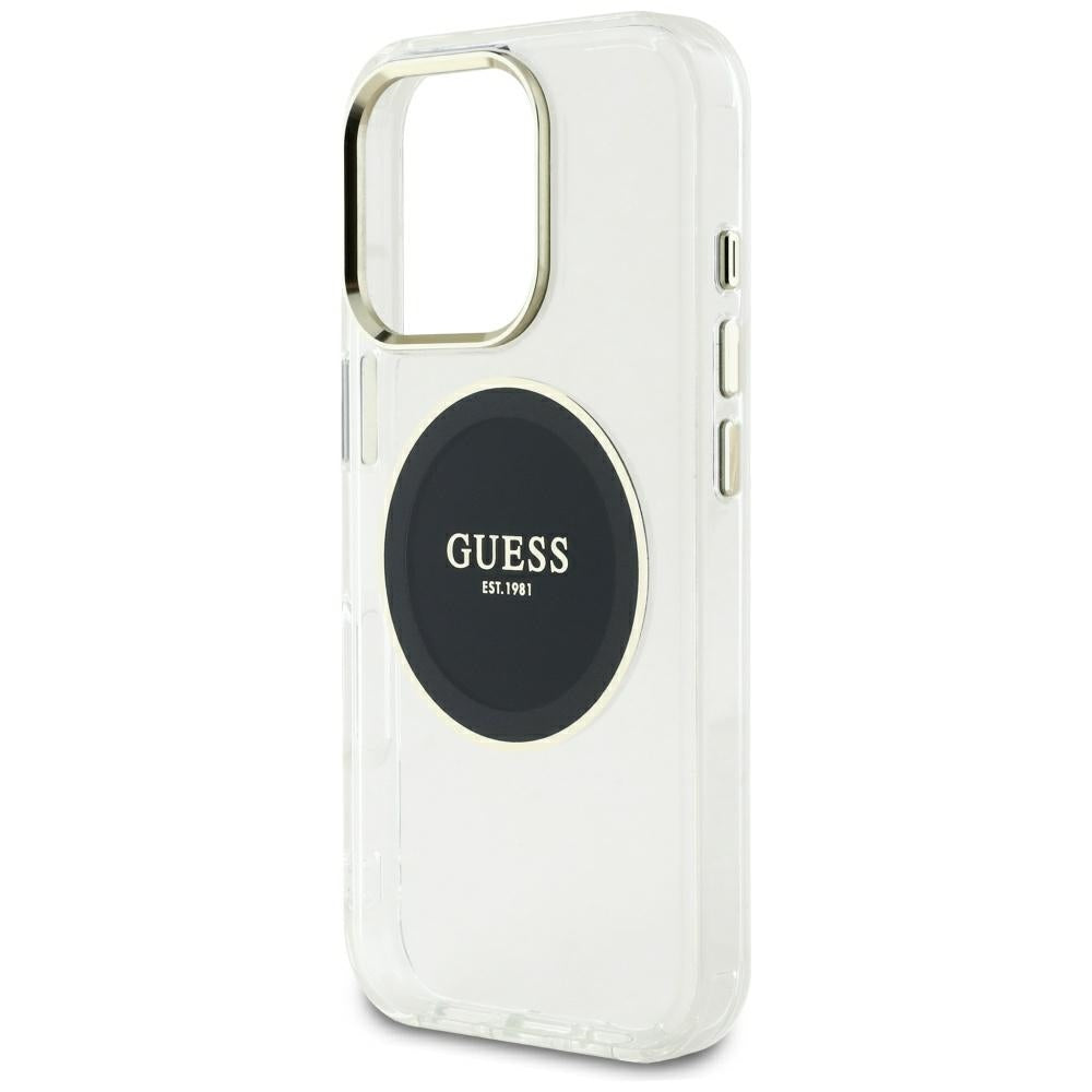 MagSafe-kotelo Apple iPhone 16 Pro Maxille, Guess, IML Metal Colored Circle, Musta