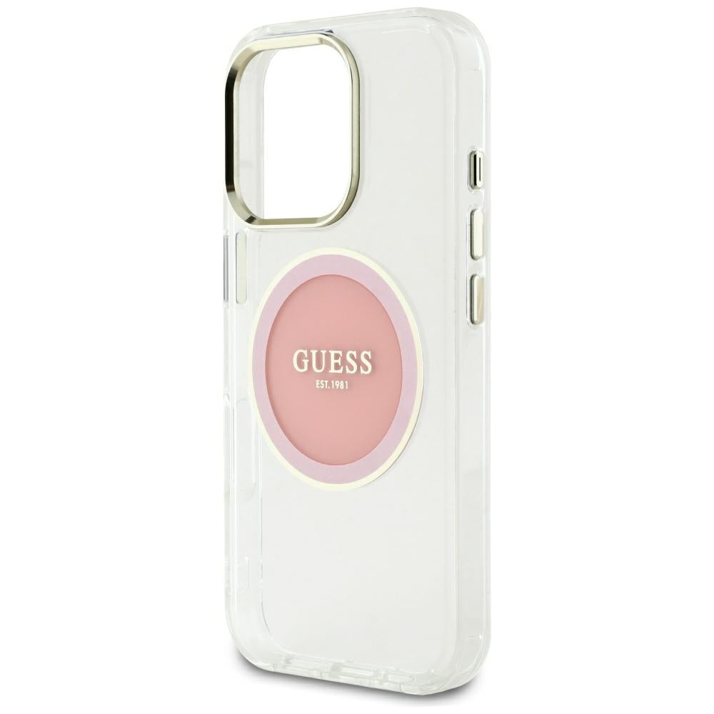 MagSafe-kotelo Apple iPhone 16 Pro Maxille, Guess, IML Metal Colored Circle, Pinkki