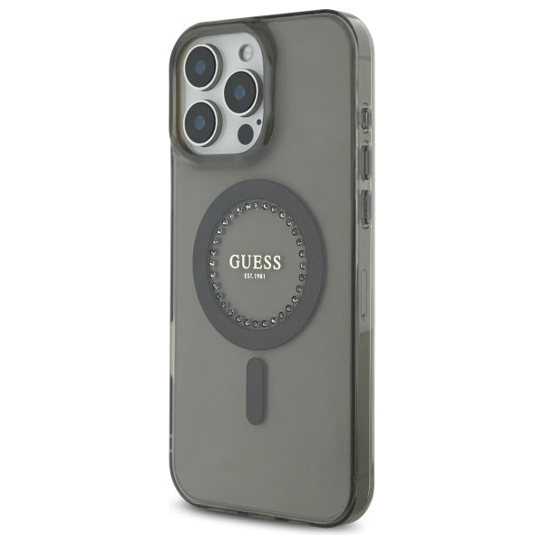 MagSafe-kotelo Apple iPhone 16 Pro Maxille, Guess, IML Rhinestone, Musta