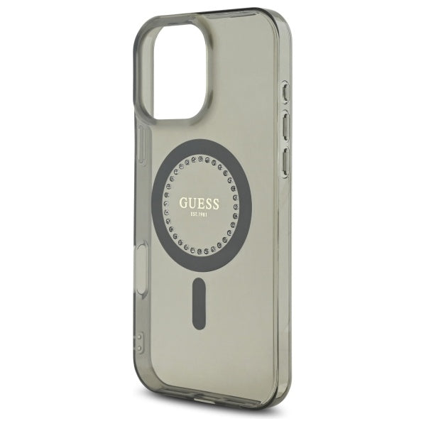 MagSafe-kotelo Apple iPhone 16 Pro Maxille, Guess, IML Rhinestone, Musta