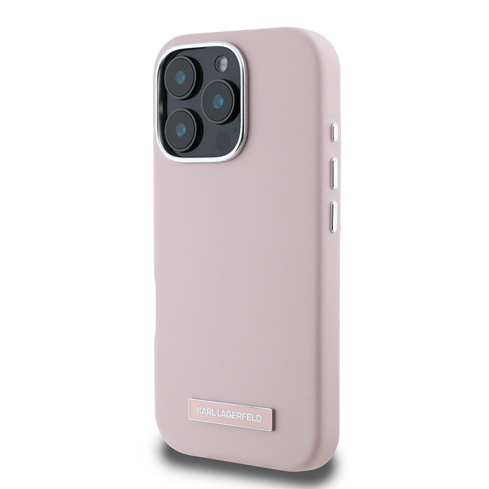 MagSafe-kotelo Apple iPhone 16 Pro Maxille, Karl Lagerfeld, FW Metal Plate, Pinkki