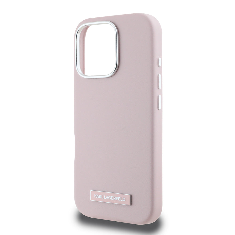 MagSafe-kotelo Apple iPhone 16 Pro Maxille, Karl Lagerfeld, FW Metal Plate, Pinkki