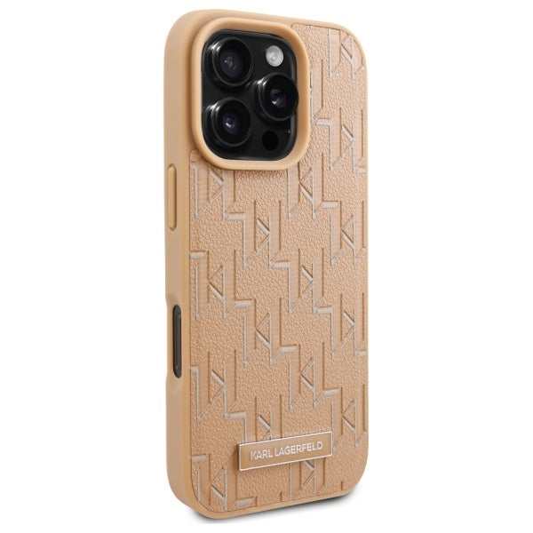 MagSafe Case for Apple iPhone 16 Pro Max, Karl Lagerfeld, Hot Stamp, Beige