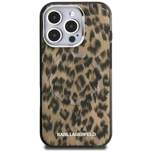 MagSafe-kotelo Apple iPhone 16 Pro Maxille, Karl Lagerfeld, IML Leopard Pattern, Ruskea