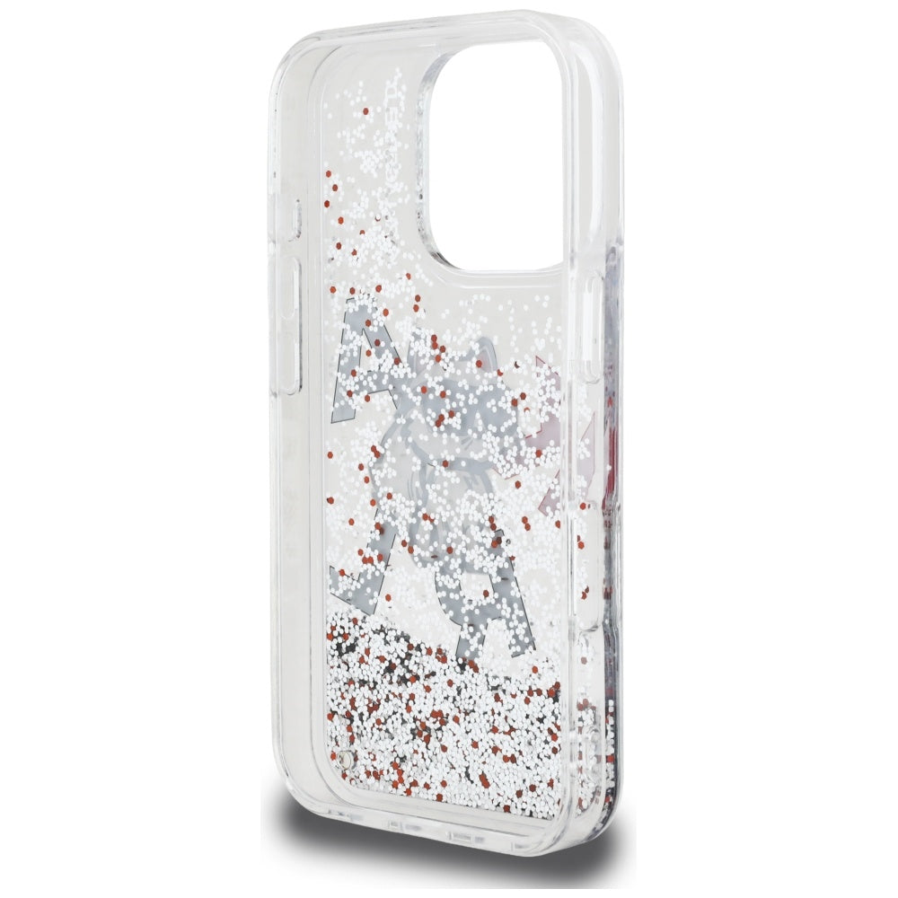 MagSafe-kotelo Apple iPhone 16 Pro Maxille, Karl Lagerfeld, Liquid Glitter Choupette -logo, Läpinäkyvä
