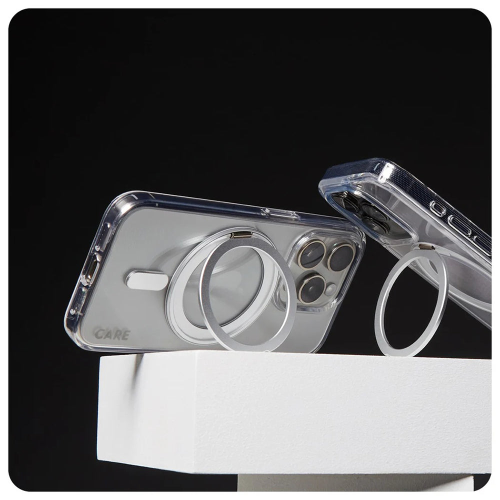 MagSafe-kotelo Apple iPhone 16 Pro Maxille, PanzerGlass, Tukijalkaominaisuus, Hopeanvärinen Läpinäkyvä