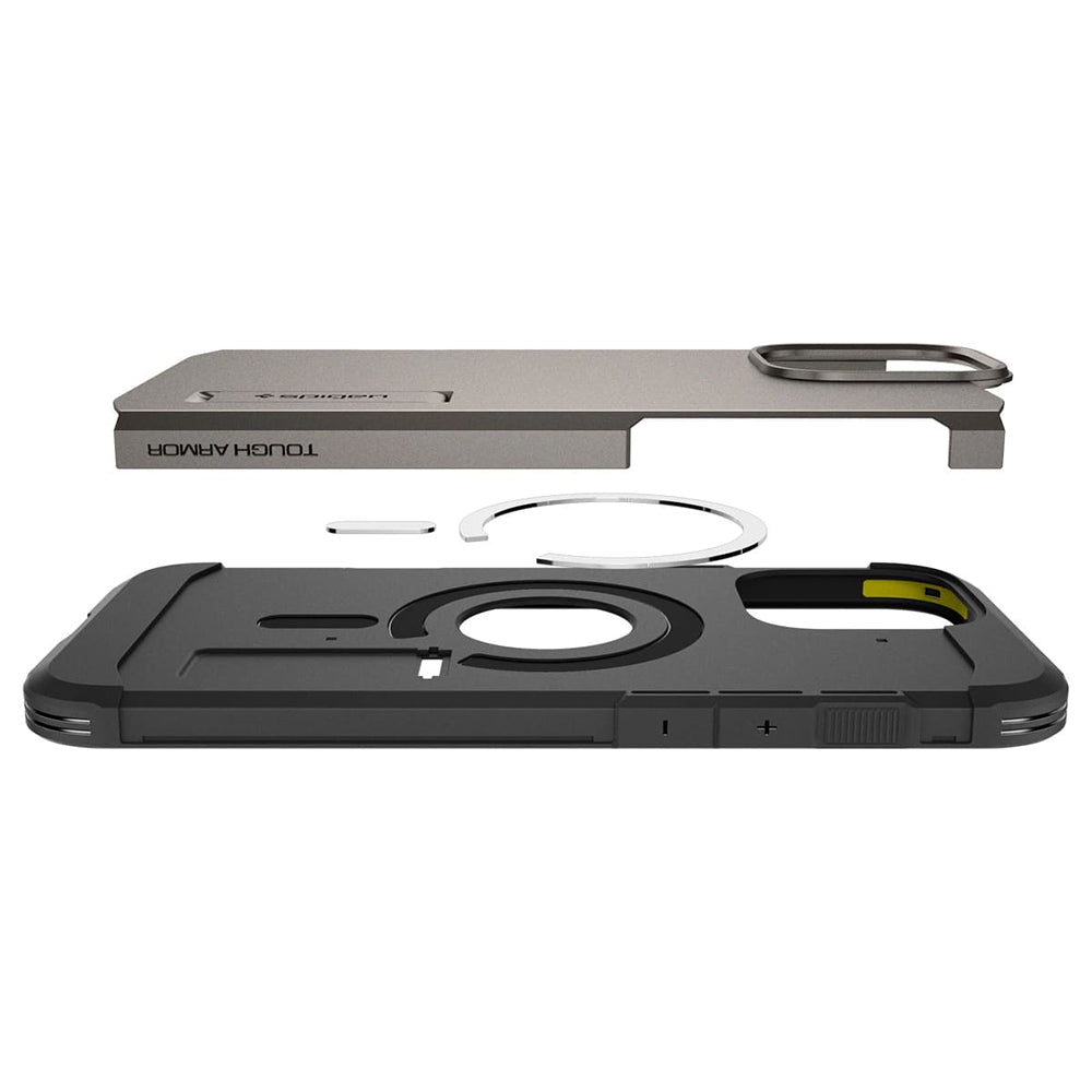 MagSafe-kotelo Apple iPhone 16 Pro Maxille, Spigen, Tough Armor, Harmaa ACS08012