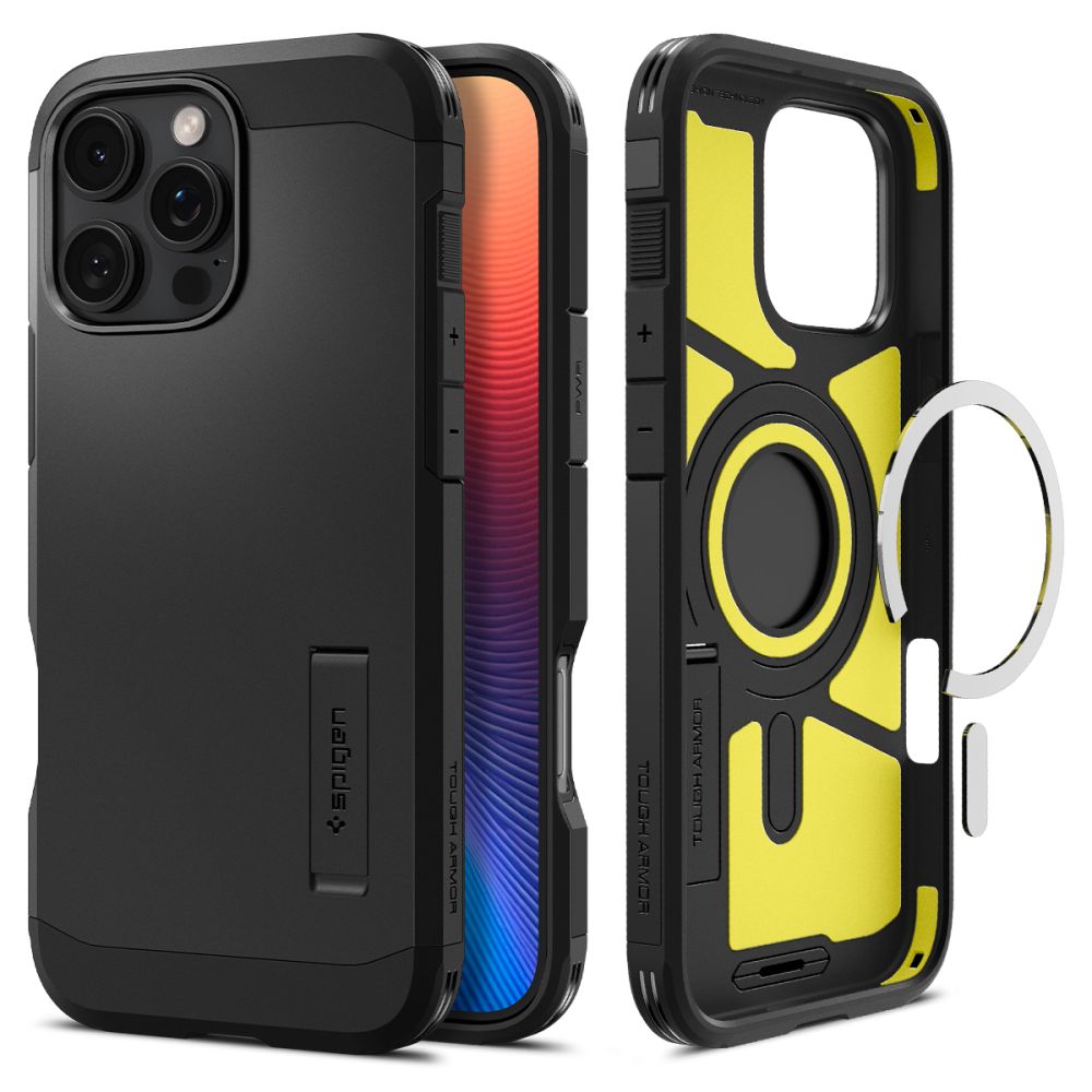 MagSafe-kotelo Apple iPhone 16 Pro Maxille, Spigen, Tough Armor, Musta