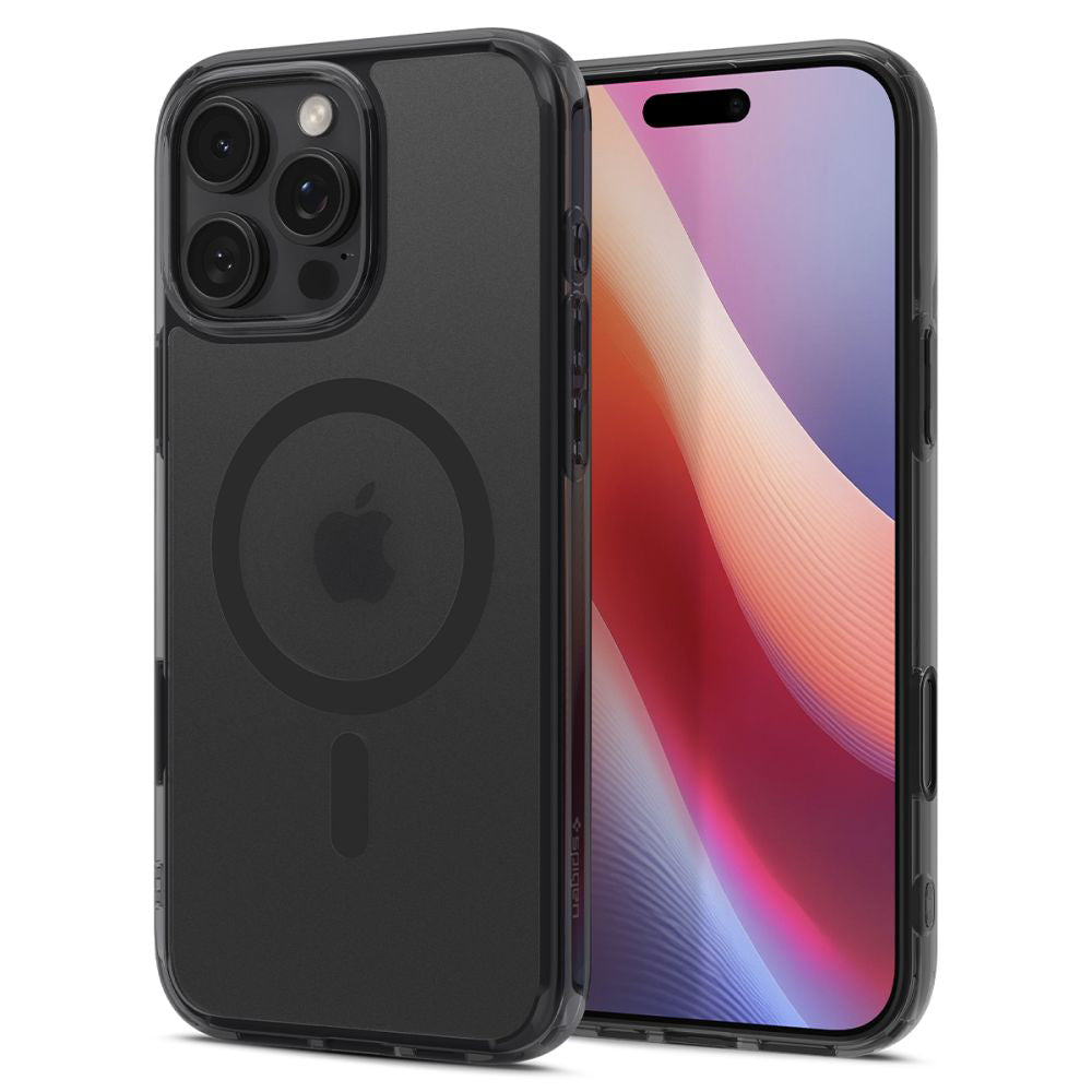 MagSafe-kotelo Apple iPhone 16 Pro Maxille, Spigen, Ultra Hybrid T, Satinoitu Musta ACS08507