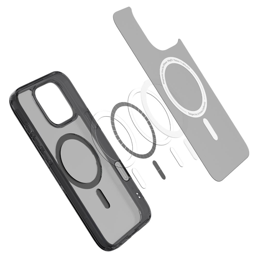 MagSafe-kotelo Apple iPhone 16 Pro Maxille, Spigen, Ultra Hybrid T, Satinoitu Musta ACS08507