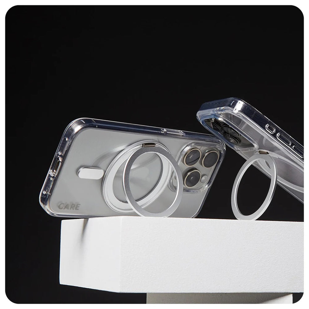 MagSafe-kotelo Apple iPhone 16 Prolle, PanzerGlass, Tukijalkaominaisuus, Hopeanvärinen Läpinäkyvä
