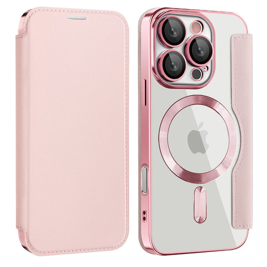 MagSafe-kuori Apple iPhone 16 Pro:lle, Techsuit, SmartMag Book, Vaaleanpunainen