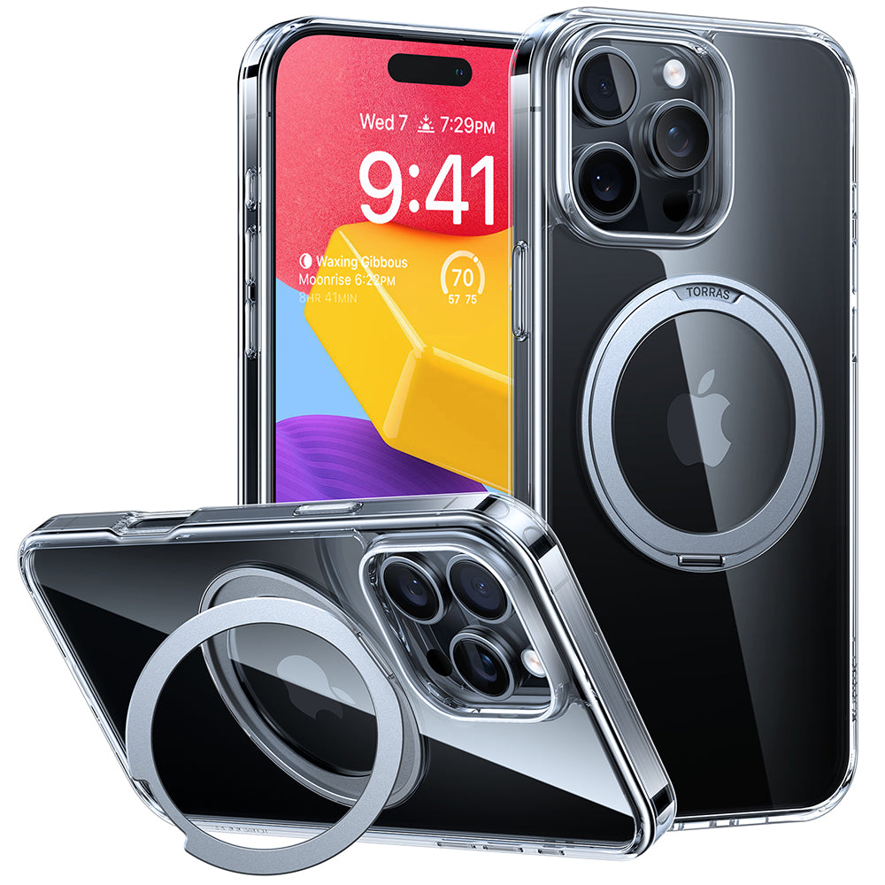 MagSafe Case for Apple iPhone 16 Pro, Torras, Ostand Pro, Transparent
