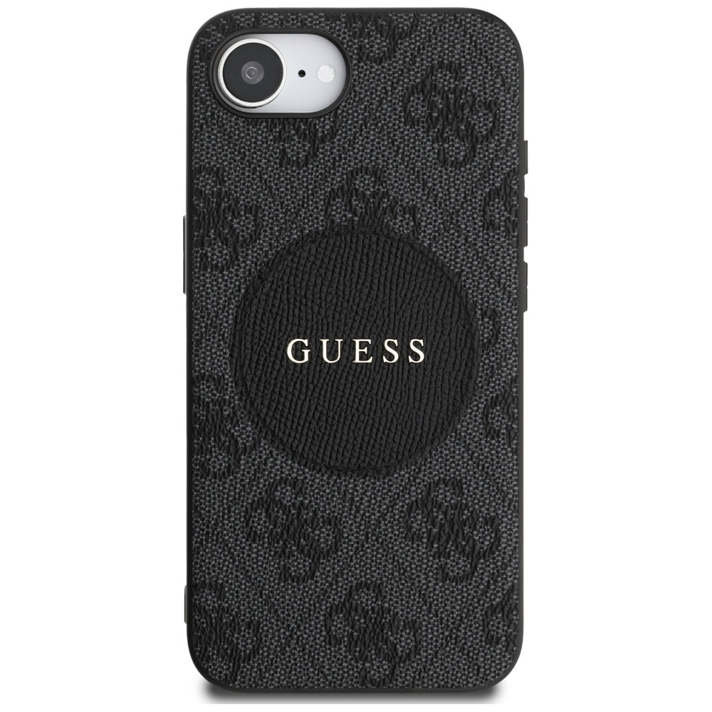 MagSafe Case for Apple iPhone 17e / 16e, Guess, 4G Circle Classic Logo, Black