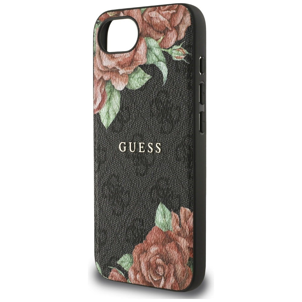 MagSafe-kotelo Apple iPhone 17e / 16e, Guess, 4G Flowers Print, Musta