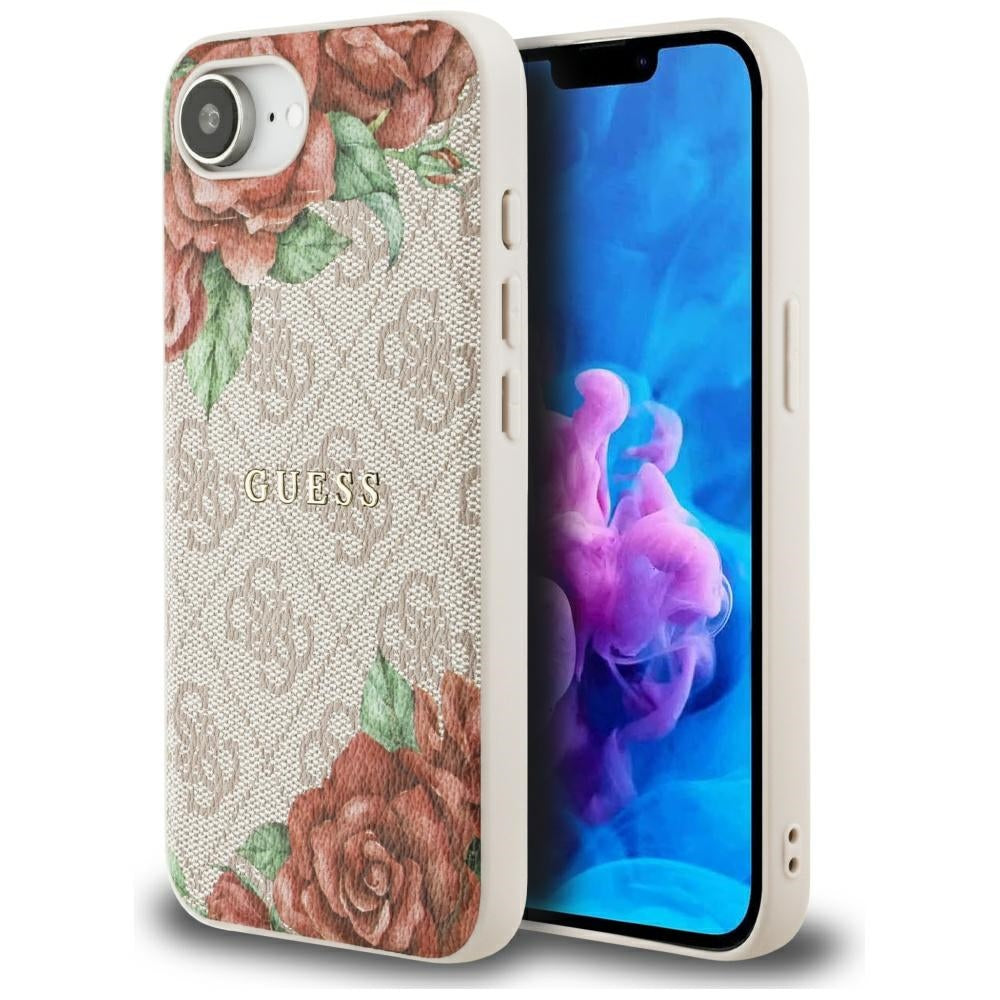 MagSafe-kotelo Apple iPhone 17e / 16e, Guess, 4G Flowers Print, Pinkki