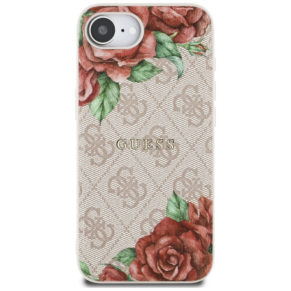 MagSafe-kotelo Apple iPhone 17e / 16e, Guess, 4G Flowers Print, Pinkki