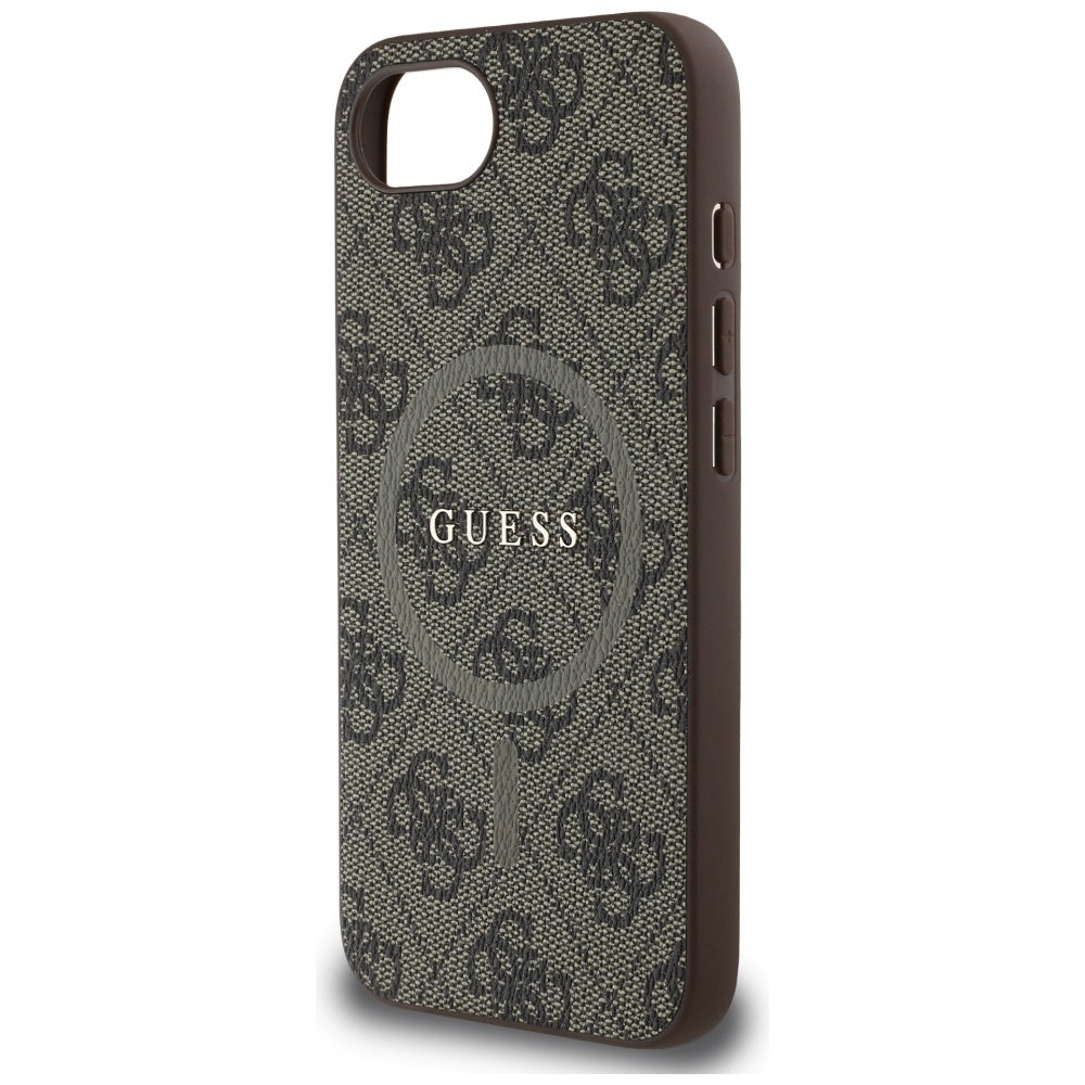 MagSafe-kotelo Apple iPhone 17e / 16e, Guess, 4G Ring Classic Logo, Ruskea