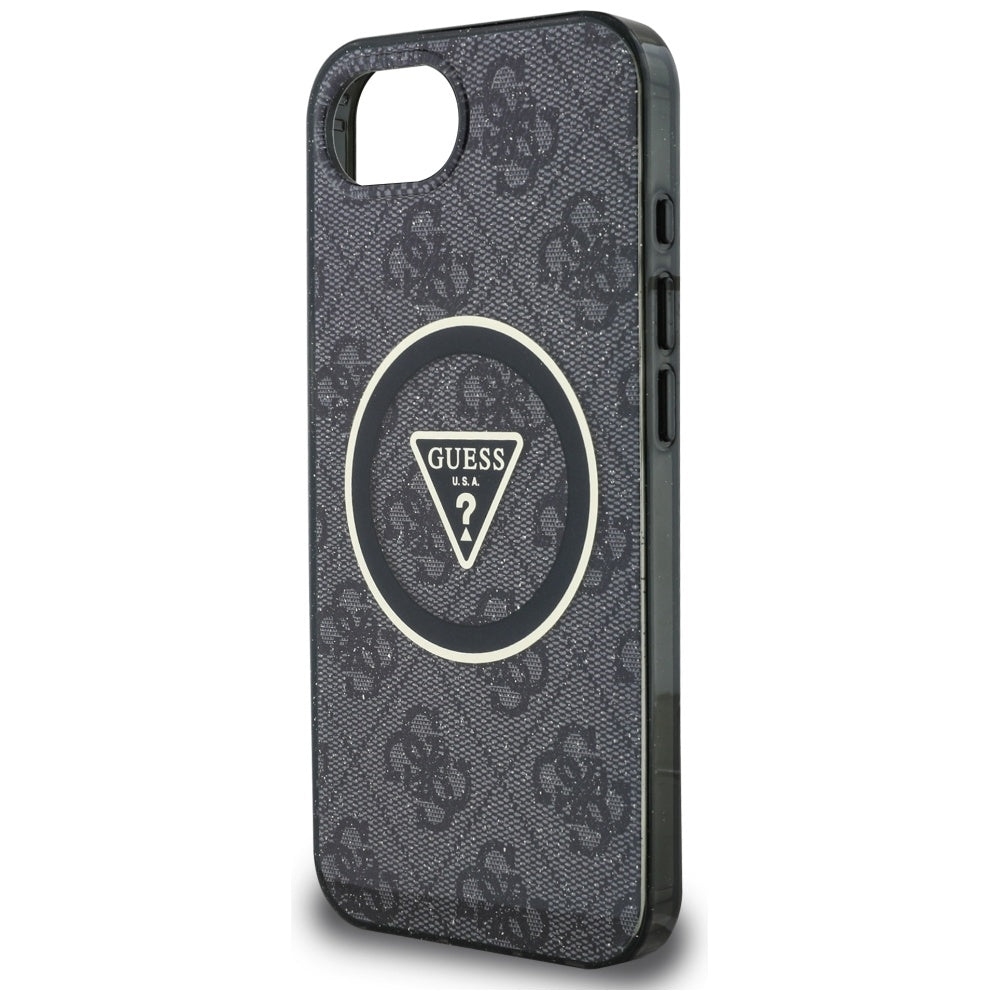 MagSafe-kotelo Apple iPhone 17e / 16e, Guess, IML Glitter 4G Circle Triangle, Musta
