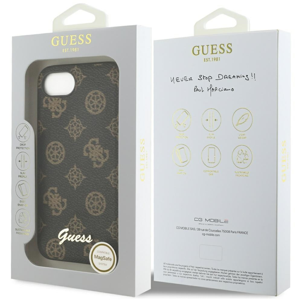 MagSafe-kotelo Apple iPhone 17e / 16e, Guess, Peony Script, Musta