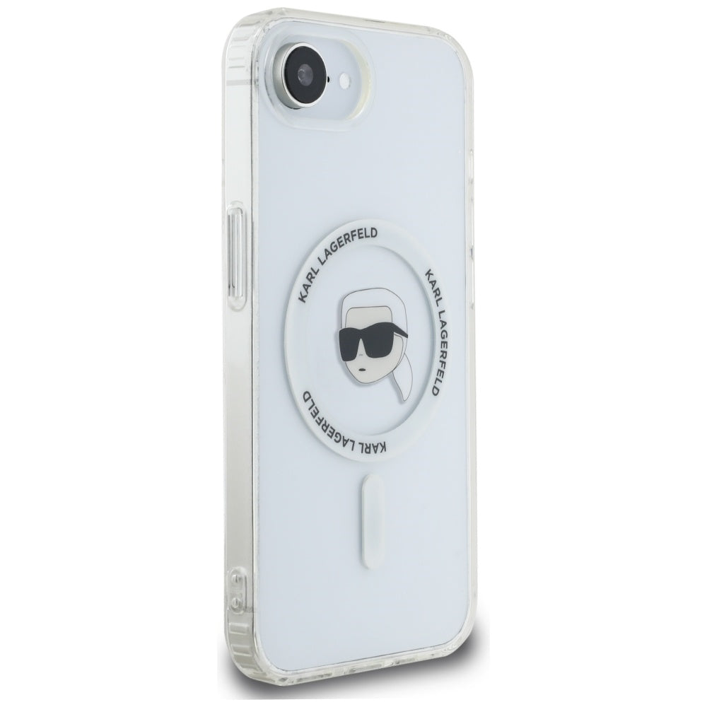 MagSafe-kotelo Apple iPhone 17e / 16e, Karl Lagerfeld, IML Karl's Head, Valkoinen
