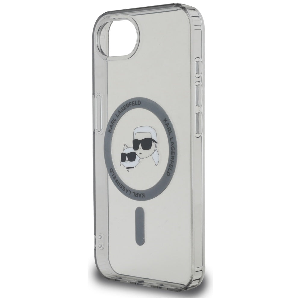MagSafe-kotelo Apple iPhone 17e / 16e, Karl Lagerfeld, IML Metal Karl & Choupette's Heads, Musta