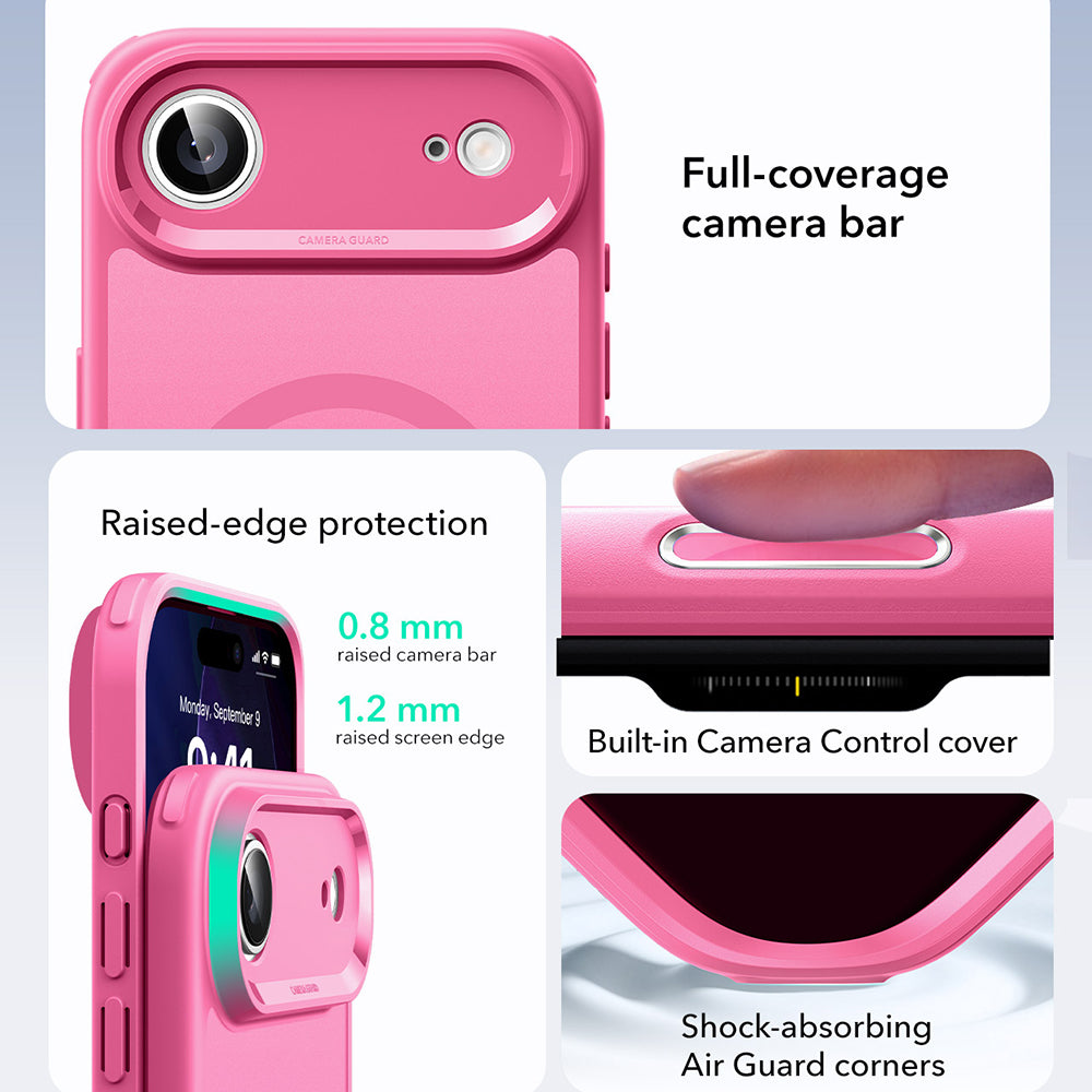 MagSafe-kotelo Apple iPhone 17 Airille, ESR, Classic Hybrid, Satinoitu Vaaleanpunainen