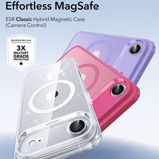 MagSafe-kotelo Apple iPhone 17 Airille, ESR, Classic Hybrid Shimmer, Läpinäkyvä