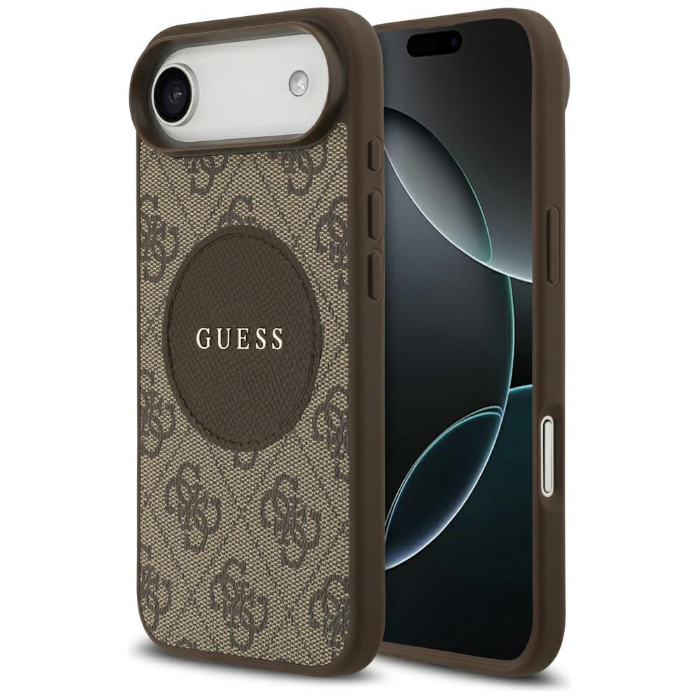 MagSafe-kotelo Apple iPhone 17 Airille, Guess, 4G Circle Classic Logo, Ruskea