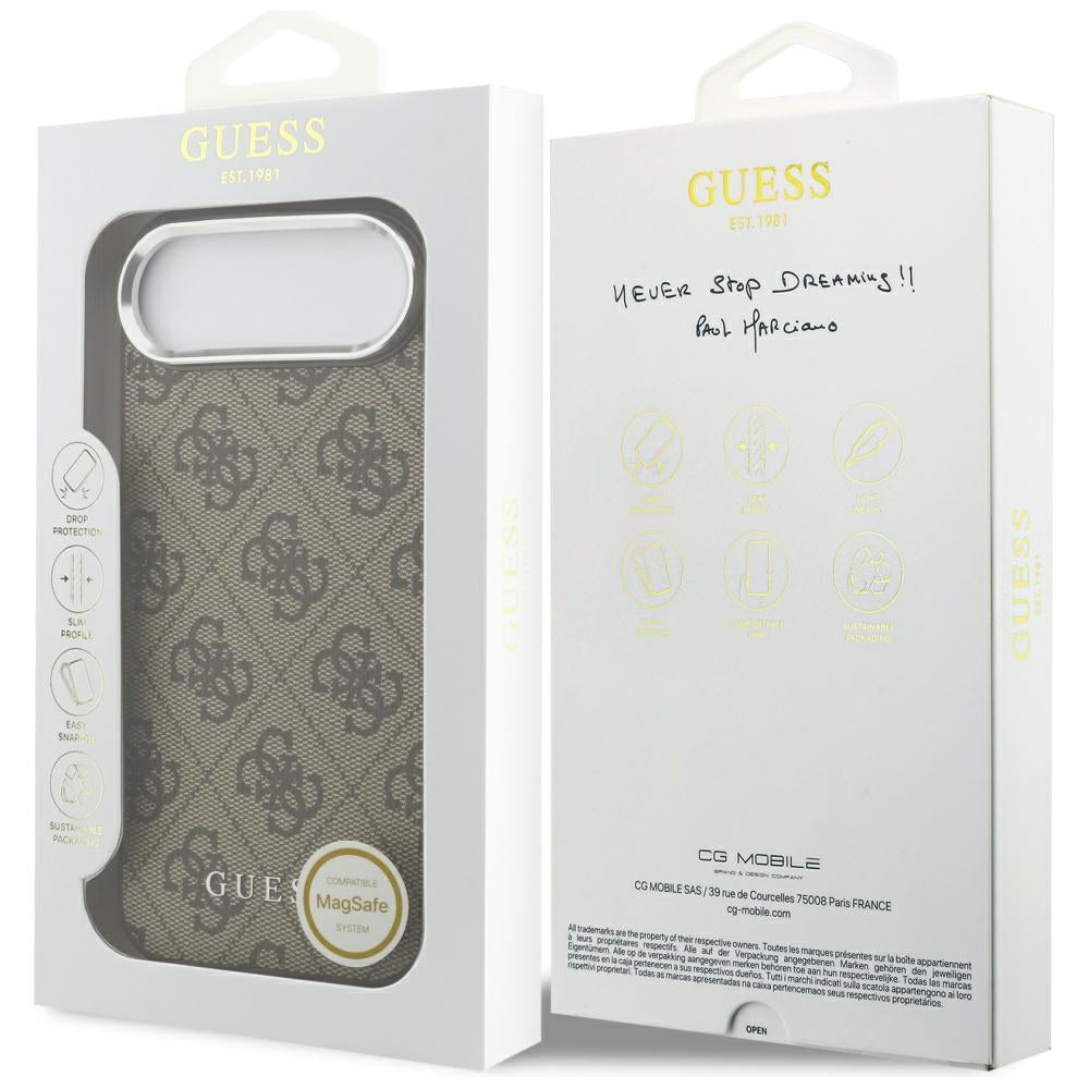 MagSafe-kotelo Apple iPhone 17 Airille, Guess, 4G Classic Logo, Ruskea