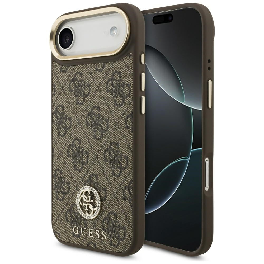 MagSafe-kotelo Apple iPhone 17 Airille, Guess, 4G Strass -logo, ruskea