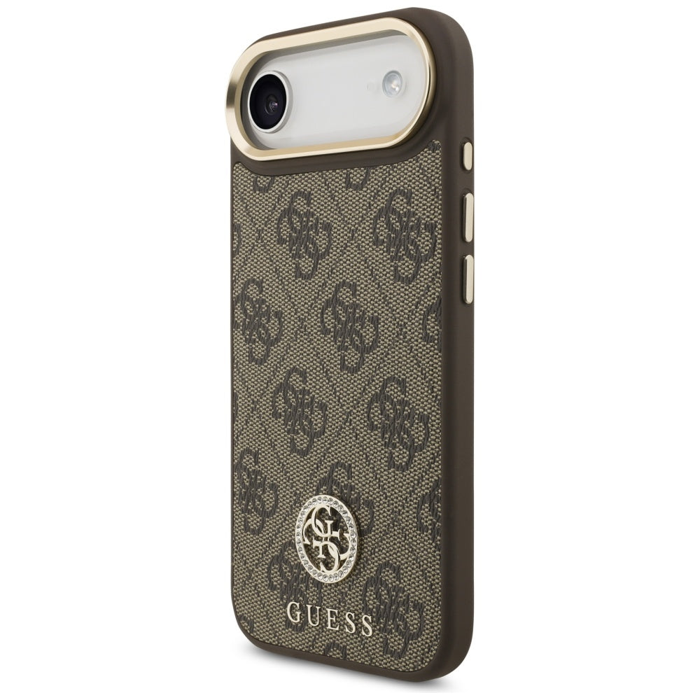 MagSafe-kotelo Apple iPhone 17 Airille, Guess, 4G Strass -logo isolla hihnalla, Ruskea