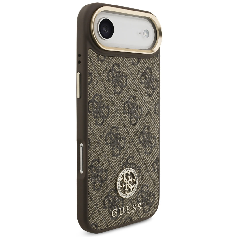 MagSafe-kotelo Apple iPhone 17 Airille, Guess, 4G Strass -logo isolla hihnalla, Ruskea