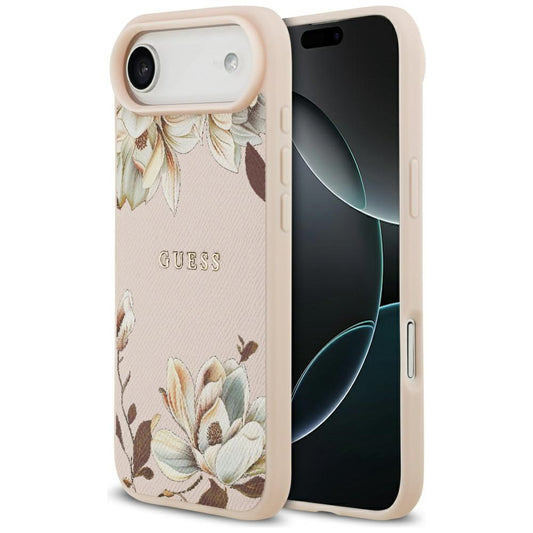 MagSafe-kotelo Apple iPhone 17 Airille, Guess, Grained Flowers, Pinkki
