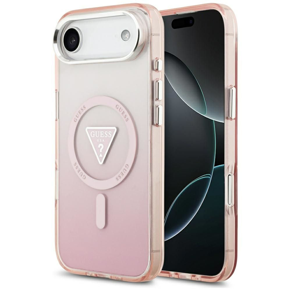 MagSafe-kotelo Apple iPhone 17 Airille, Guess, IML Gradient Triangle -logo, Pinkki