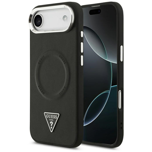MagSafe-kotelo Apple iPhone 17 Airille, Guess, Triangle Logo, Musta Hopea