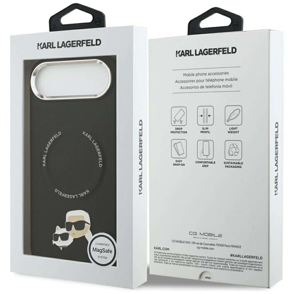 MagSafe-kotelo Apple iPhone 17 Airille, Karl Lagerfeld, Karl & Choupette Pins, Musta