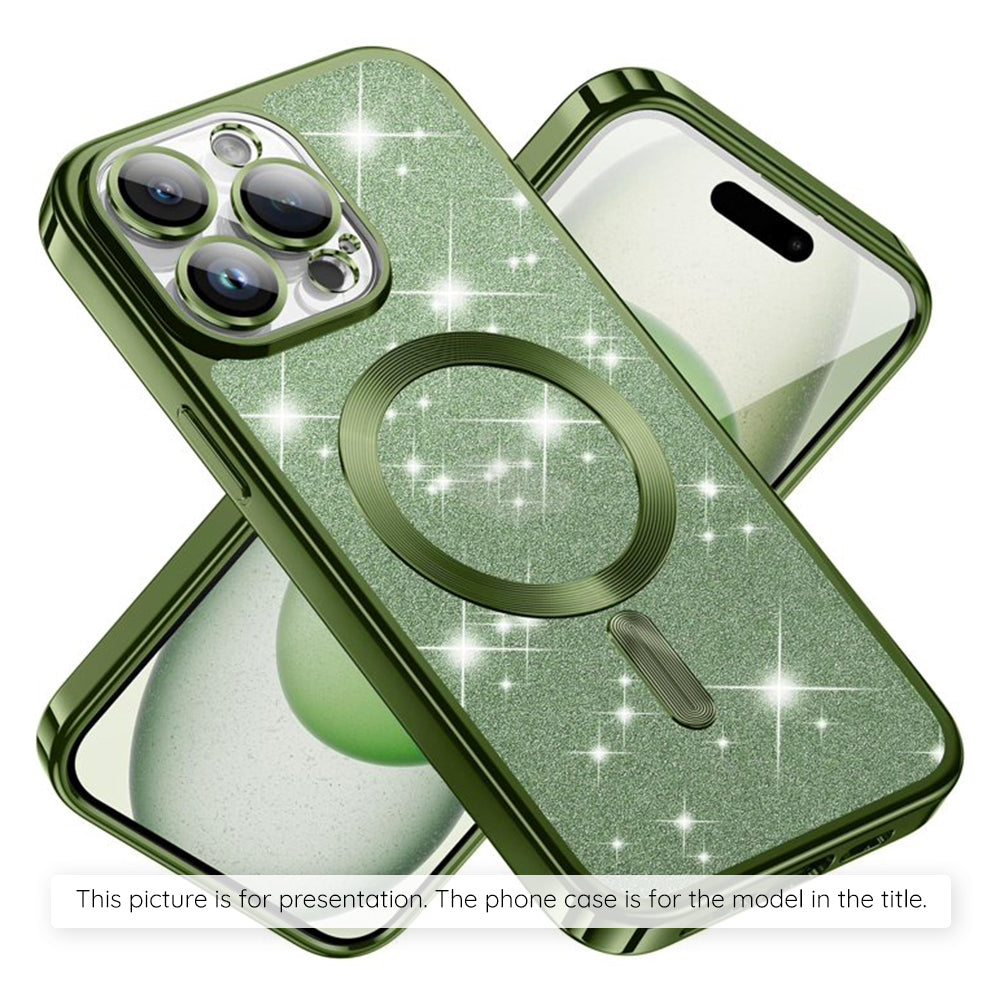 MagSafe-kotelo Apple iPhone 17 Airille, Techsuit, Luxury Glitter, Tummanvihreä